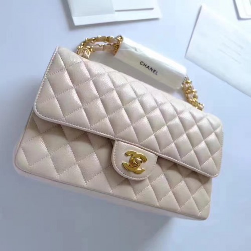 Chanel 2.55 genuine caviar beige